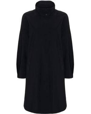 Herno Oversized Jacket With High Collar - Black
