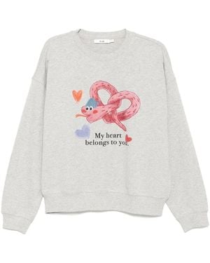 B+ AB Graphic-Print Sweatshirt - White
