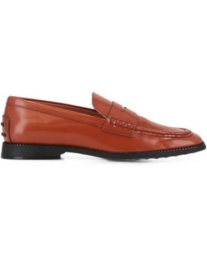 Tod's Gommino-Detail Leather Loafers - Red
