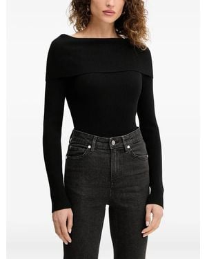 Silvian Heach Jersey de canalé - Negro