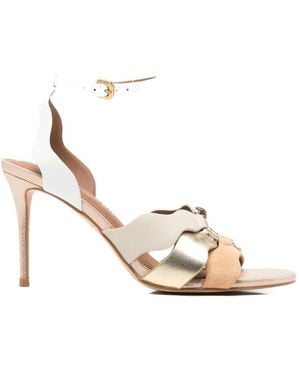 Kurt Geiger Scalloped-Edge Buckled Sandals - White