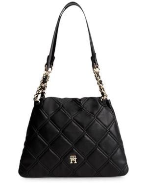Tommy Hilfiger Shopper Mit Steppung - Schwarz
