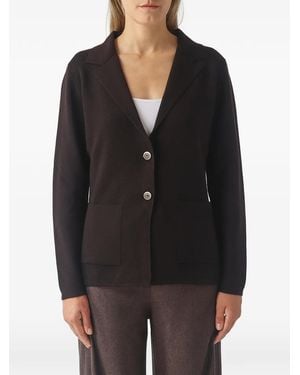 Gran Sasso Fine-Knit Button-Up Blazer - Black