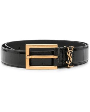 Saint Laurent Leather Belt - Black