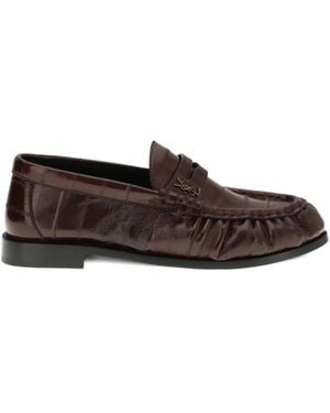 Saint Laurent Loafer mit Logo-Schild - Braun