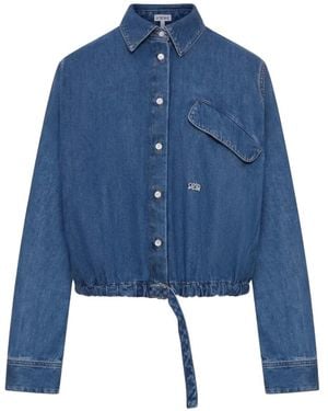 Loewe Flap-Pocket Denim Shirt - Blue