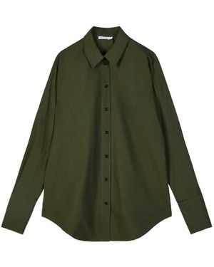 Patrizia Pepe Embroidered-Logo Cotton Shirt - Green