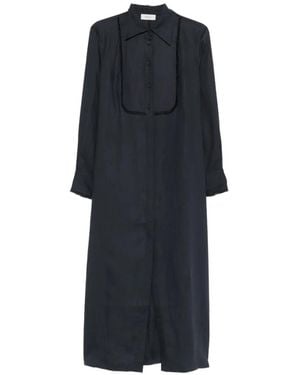Agnona Ribbon Trim Shirt Dress - Blue