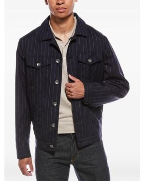Brunello Cucinelli Striped Trucker Jacket - Blue