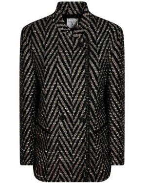 forte_forte Chevron-Jacquard Jacket - Black