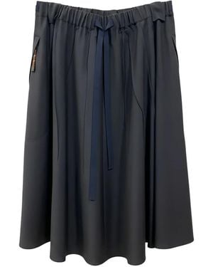 Prada Drawstring-Fastening A-Line Midi Skirt - Grey