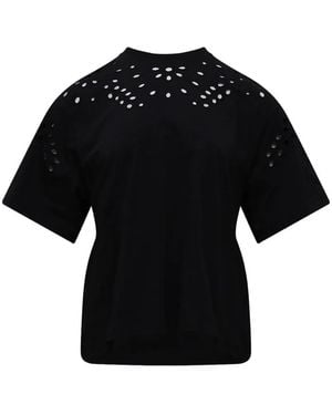 Ulla Johnson Kalesta Eyelet-Detailed T-Shirt - Black