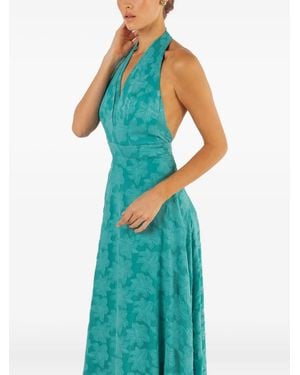 Lethicia Bronstein Nala Halterneck Floral Dress - Blue