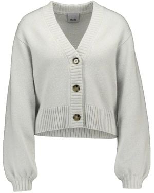 Allude V-Neck Cashmere Cardigan - White