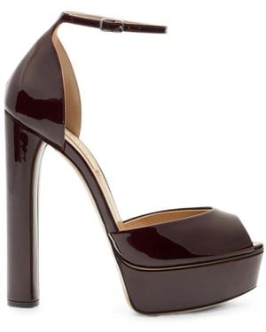 Casadei Flora Patent Leather Sandals - Brown