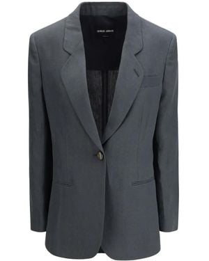 Giorgio Armani Single-Breasted Blazer - Grey