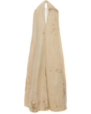Uma Wang Aloe Open-Back Midi Dress - Natural