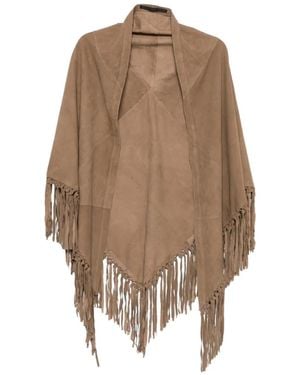The Jackie Leathers Fringe Suede Scarf - Natural