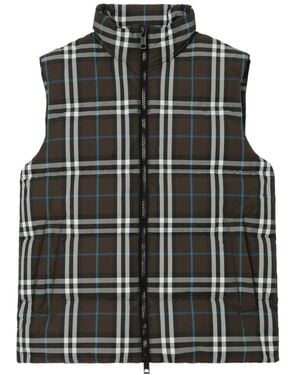Burberry Chaleco Check - Negro
