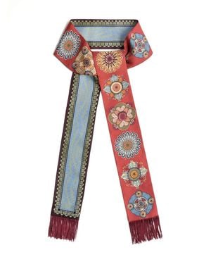 La DoubleJ Sciarpa A Fiori Con Frange - Rosso