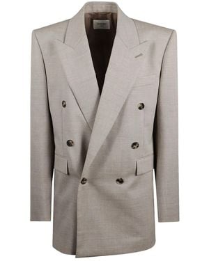 Saint Laurent Doppelreihiger Blazer - Grau