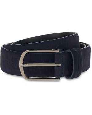 BOGGI Printed Suede Belt - Blue