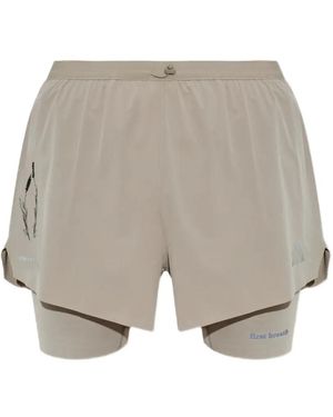 adidas Xsong For The Mute Layered Logo-Print Shorts - Grey