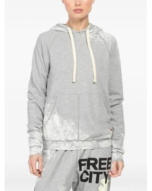 Freecity Pull À Capuche À Effet Délavé - Grey