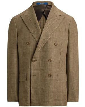 Polo Ralph Lauren Glen-Plaid Double-Breasted Blazer - Brown