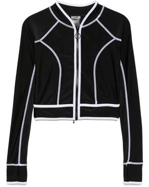 Duskii Long-Sleeves Panelled Surf Top - Black