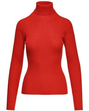 Essentiel Antwerp Gerippter Kelmuse1 Rollkragenpullover - Rot
