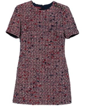 Gucci Tweed-Kleid Mit Knopfdetail - Lila