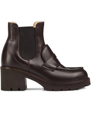 Doucal's Loafer-Detail Boots - Brown