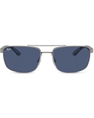 Ray-Ban Double-Bridge Rectangle-Frame Sunglasses - Blue