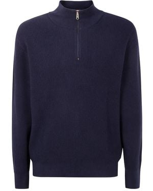 Paul Smith Jumper Zip Neck - Blue