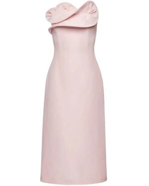 Magda Butrym Sculpted Rosette Silk Midi Dress - Pink