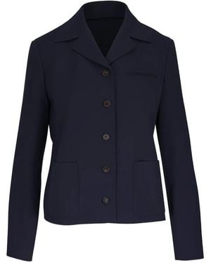 Lafayette 148 New York Doubleface Wool Jacket - Blue