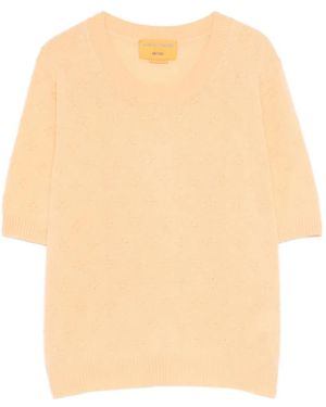 Guest In Residence Pointelle-knit cashmere top - Natur