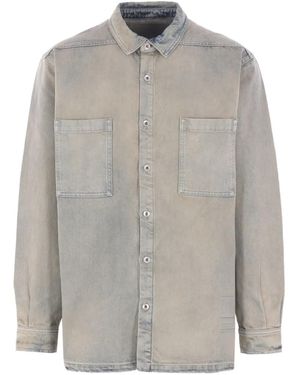 Rick Owens Patch-Pockets Denim Jacket - Gray