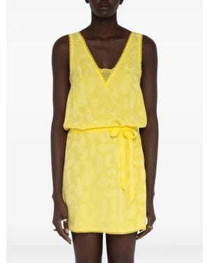 Zadig & Voltaire Paisley-Pattern V-Neck Dress - Yellow