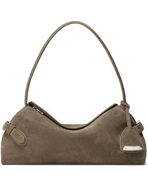 Ralph Lauren Buckle-Detail Suede Shoulder Bag - Metallic
