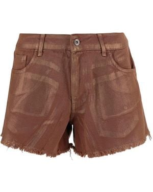 DON'T @ ME Frayed Shorts - Brown