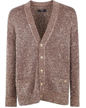 Amiri Cardigan Brodé De Sequins - Marron