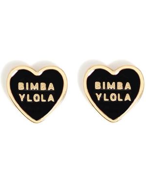 Bimba Y Lola Heart Earrings - Black