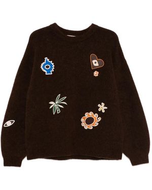 ALÉMAIS Maroc-Embroidered Sweater - Black