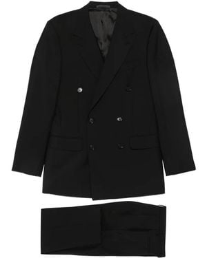 Caruso Costume Croisé À Revers Pointu - Black