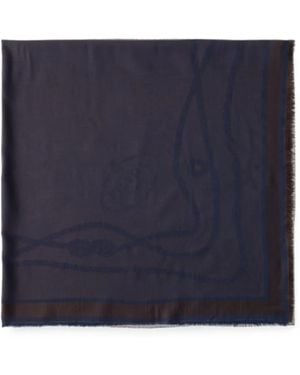 Prada Silk, Cashmere And Wool Jacquard Shawl - Blue