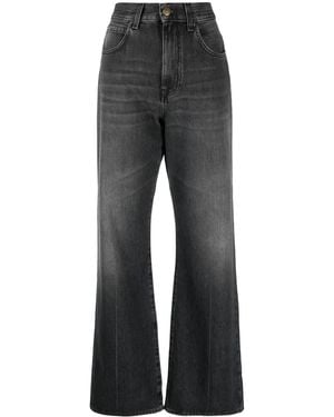 Pinko Logo-Patch Bootcut Denim Jeans - Grey