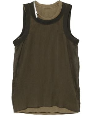 Sacai Pleated Vest - Green