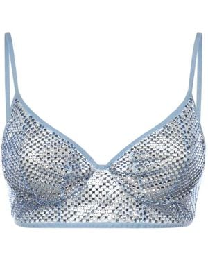 Genny Rhinestone-Embellished Top - Blue